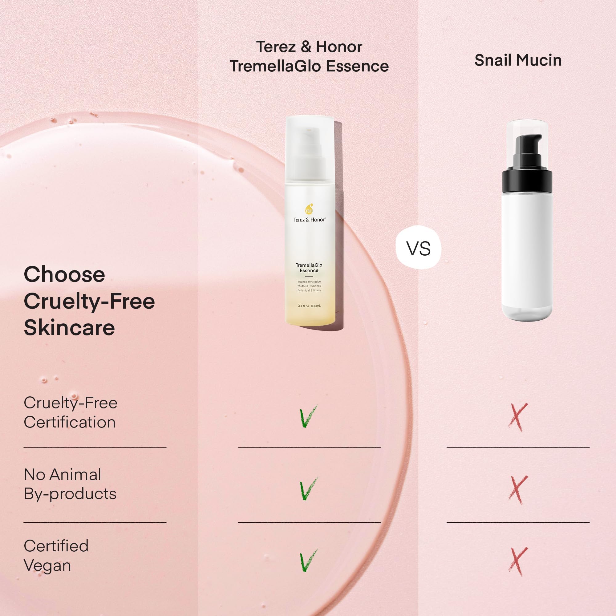 Terez & Honor TremellaGlo snow mushroom texture conveys deep hydration and dewy finish
