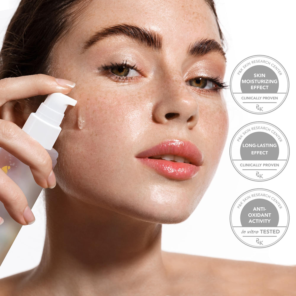Terez & Honor TremellaGlo serum dropper closeup highlights lightweight texture for sensitive skin