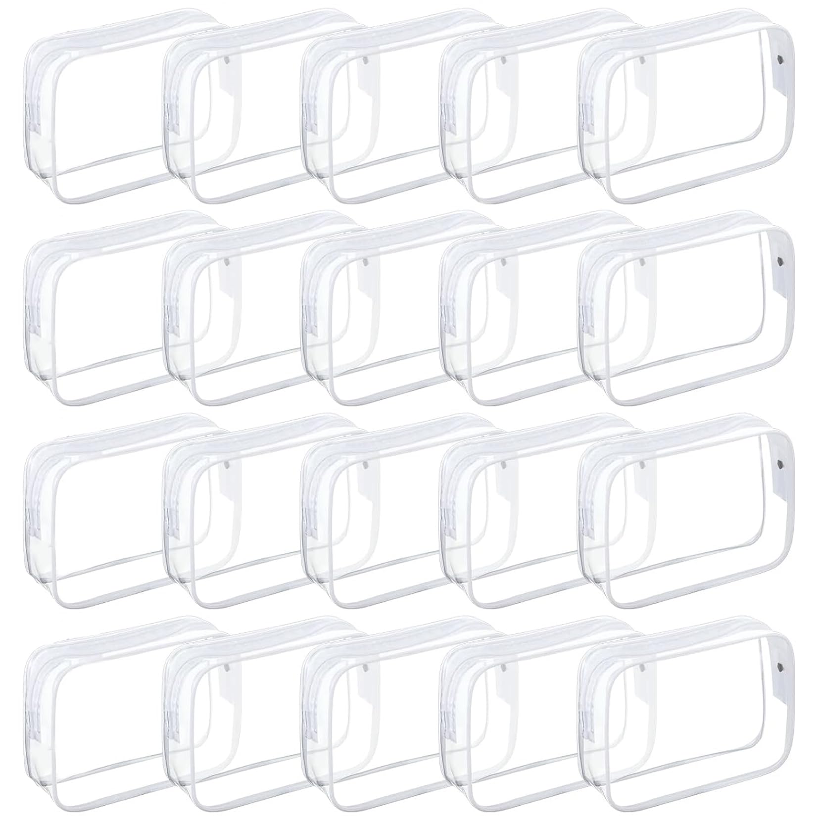 Tergy clear cosmetics bag with zipper open for quick travel makeup access