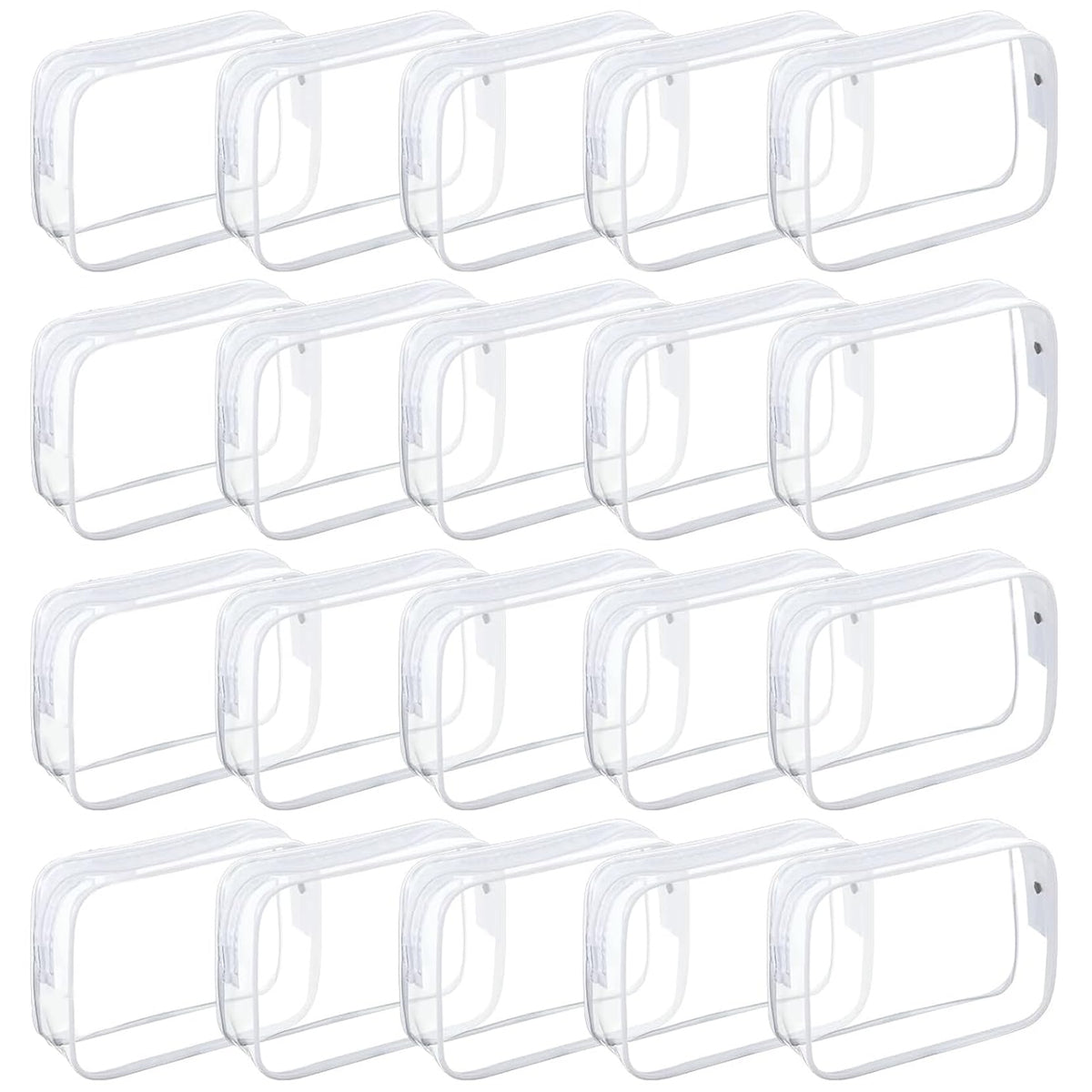 Tergy clear cosmetics bag with zipper open for quick travel makeup access