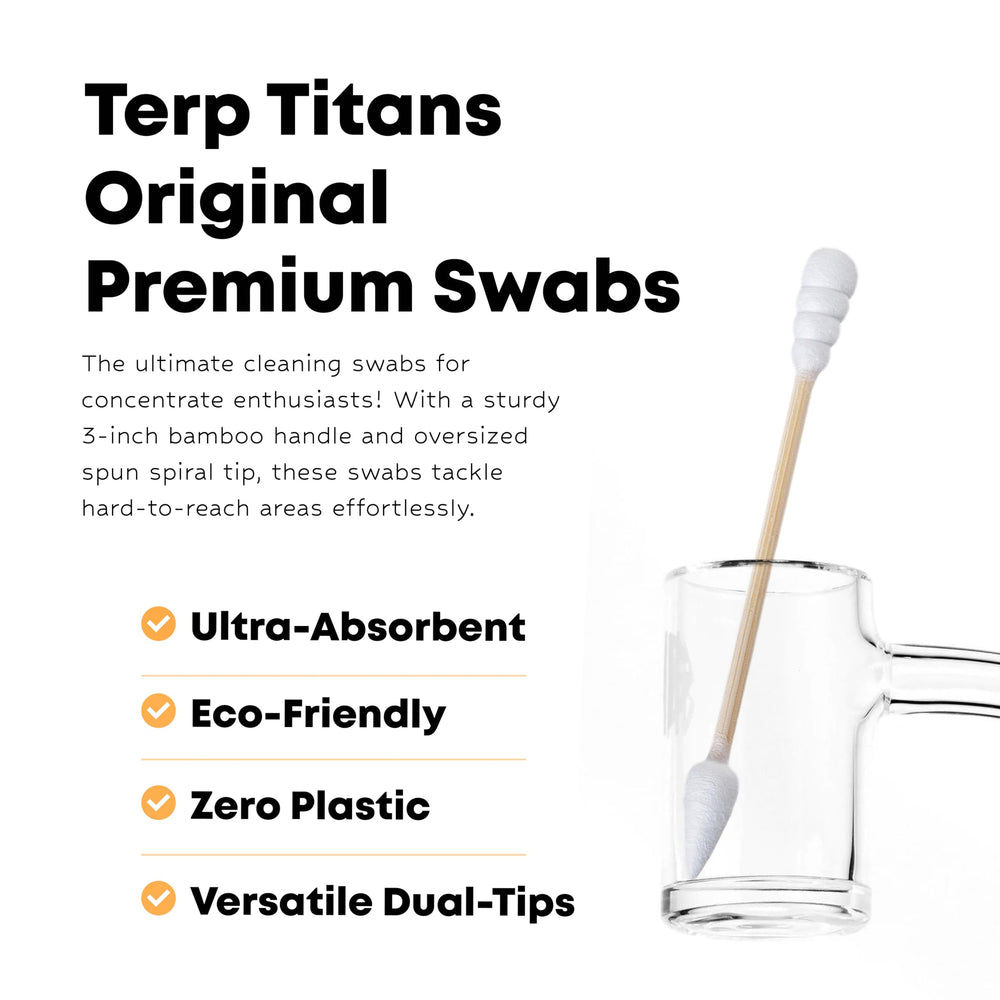 TerpTitans Original bamboo-handle swabs engineered for strength that won’t bend.
