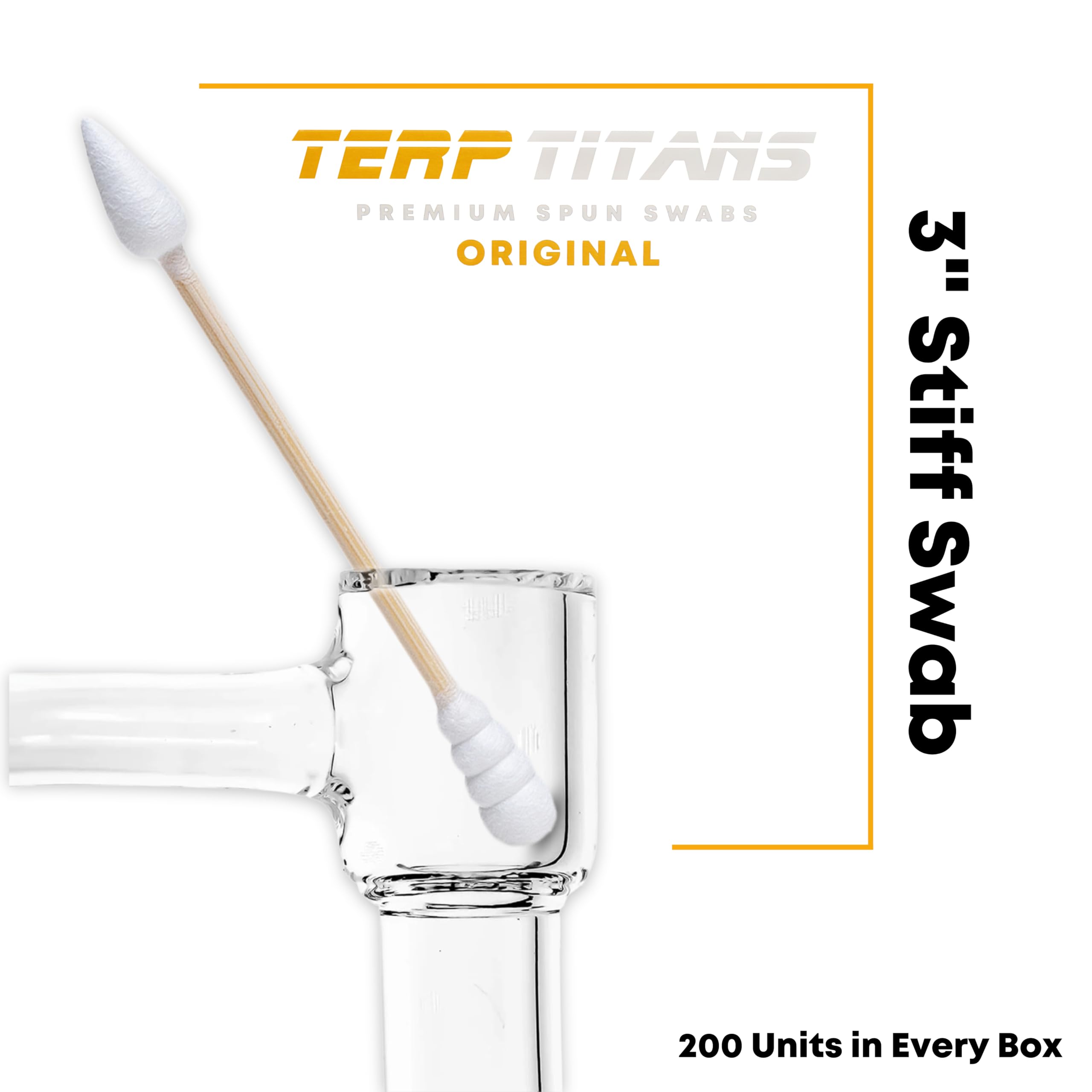 TerpTitans Original spiral-tip swabs maximize absorption for efficient cleaning.