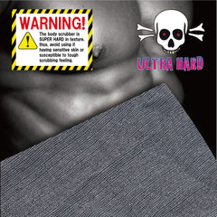 Terra Distribution exfoliating towel creates foamy lather for efficient exfoliation.