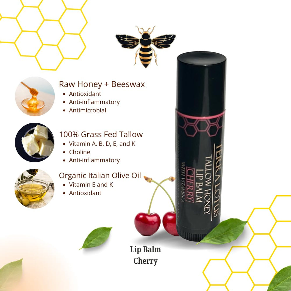 Terra Lotus lip balm five-pack tubes in use for on-the-go lip care