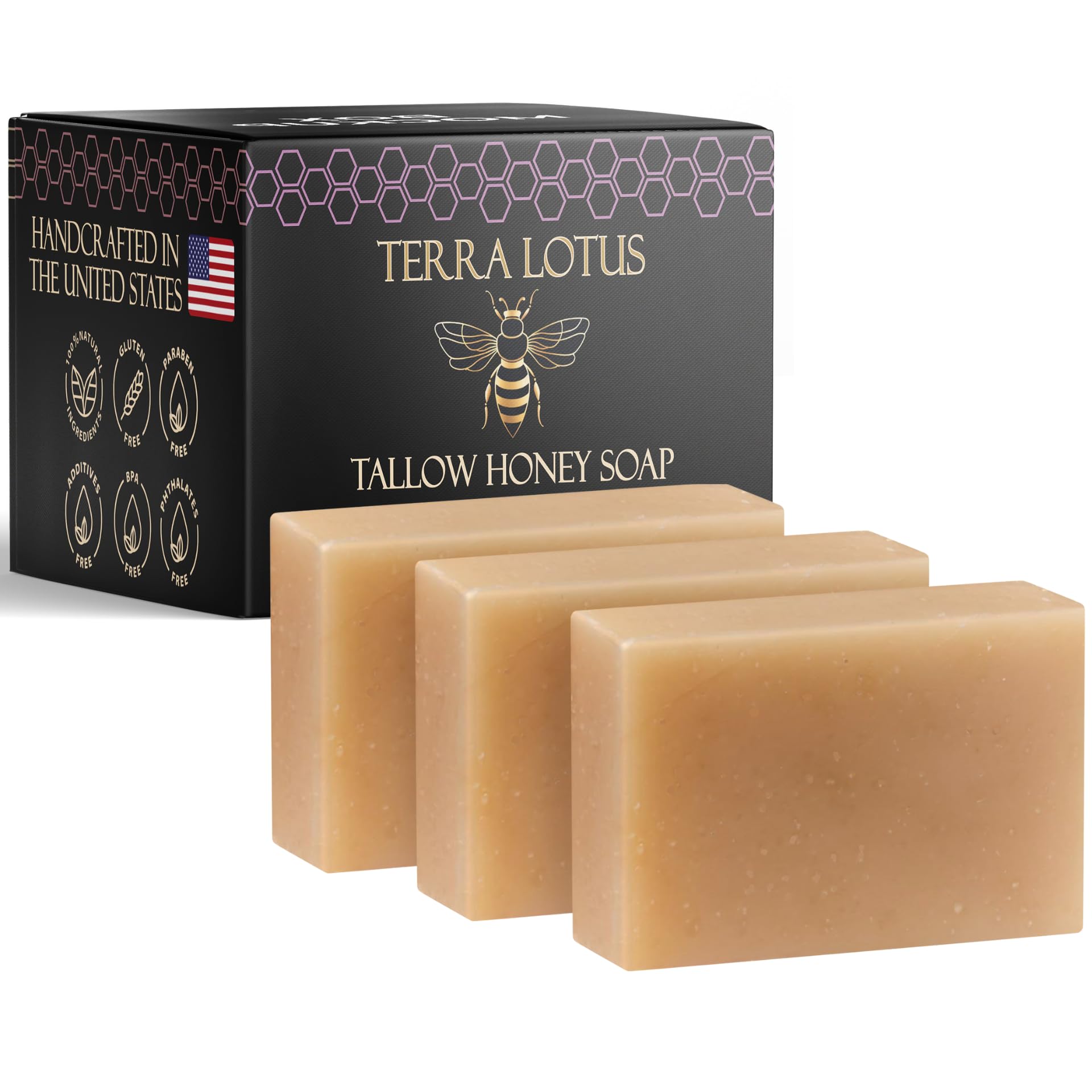 Terra Lotus organic-tallow-soap ingredients close-up showing skin-nourishing vitamins.