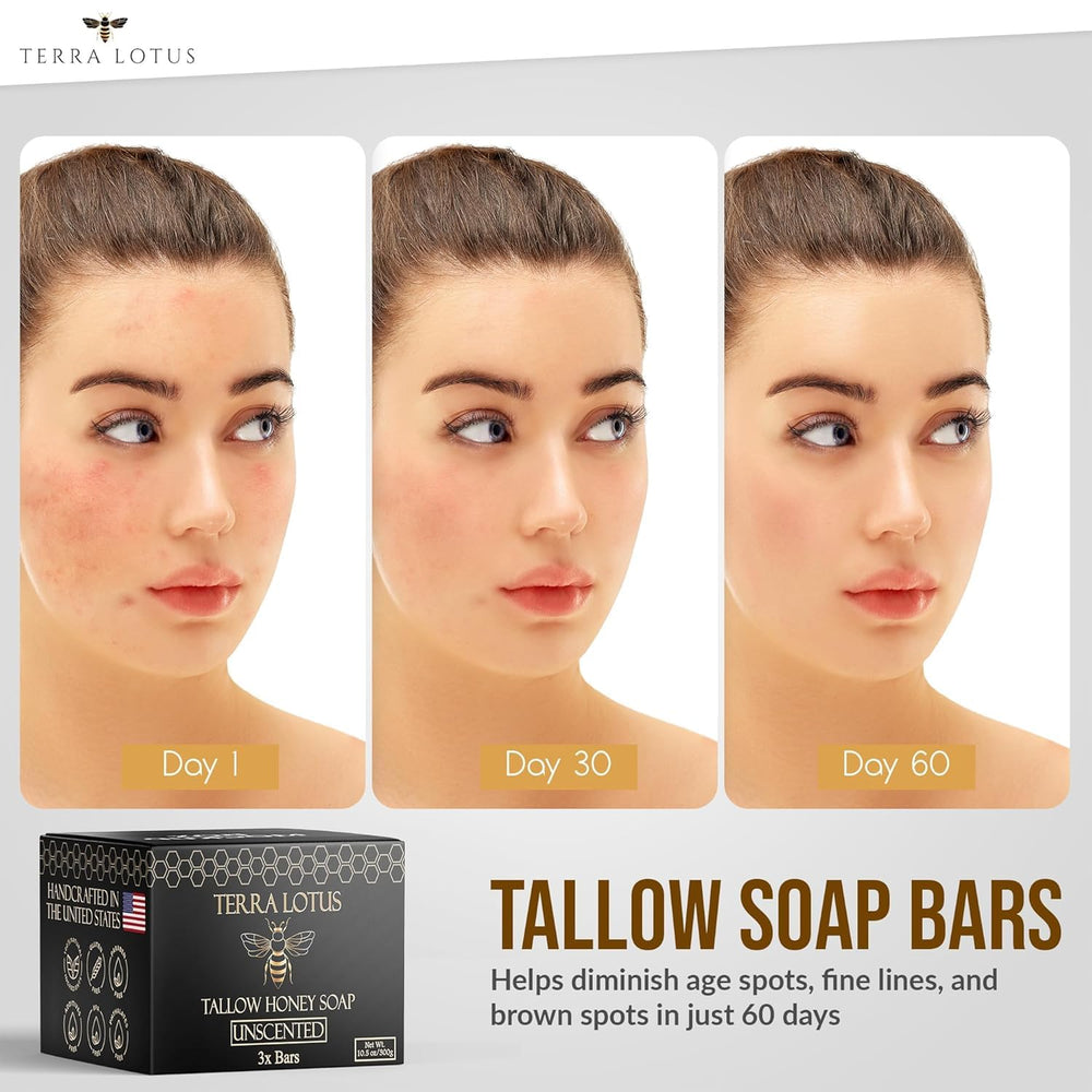 Terra Lotus tallow soap creamy lather closeup showcases nourishing cleansing ritual