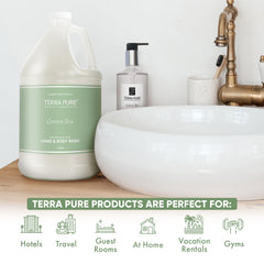 Terra Pure colorful tube packaging demonstrates premium look for hospitality.