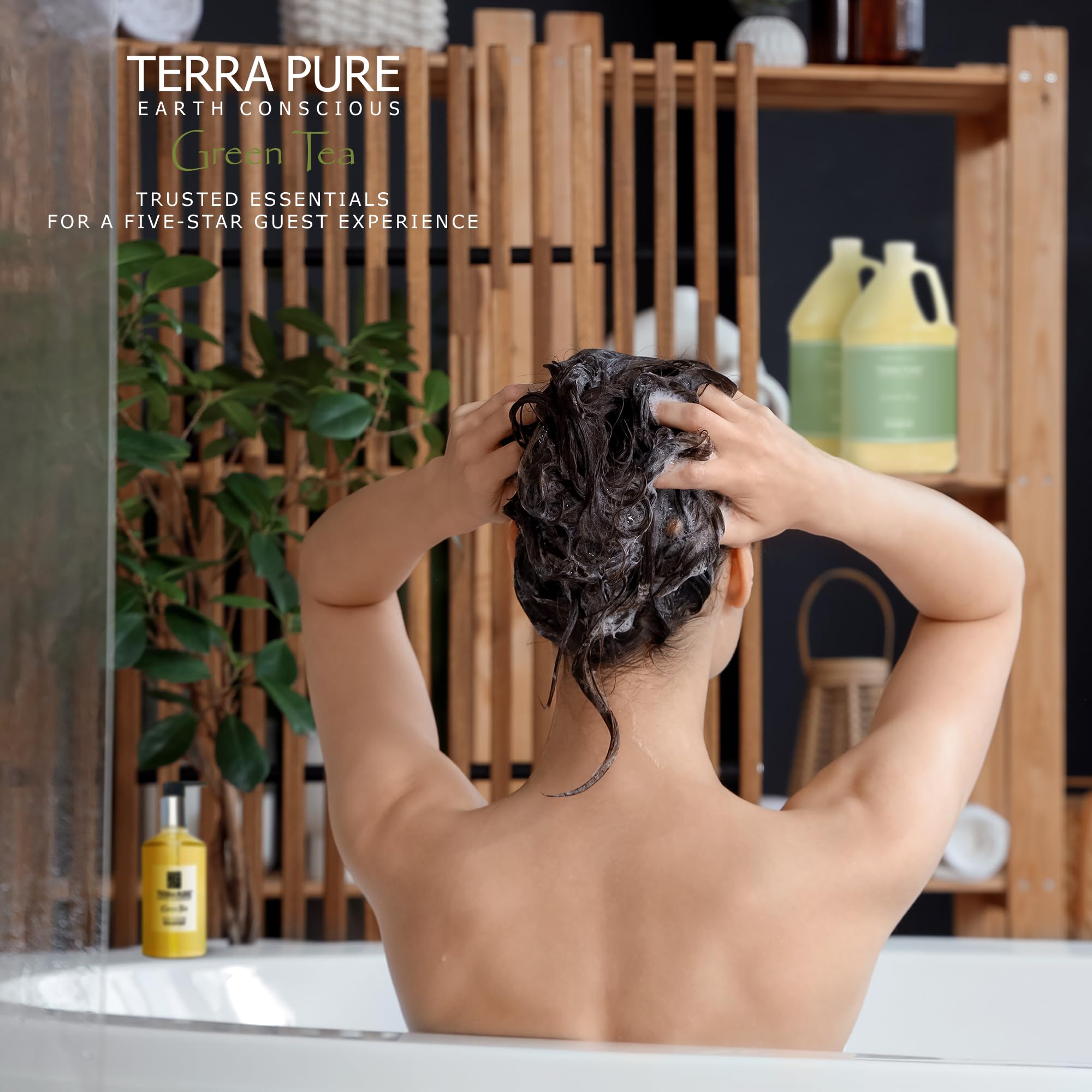 Terra Pure earth-conscious packaging emphasizing eco-friendly hospitality supplies.