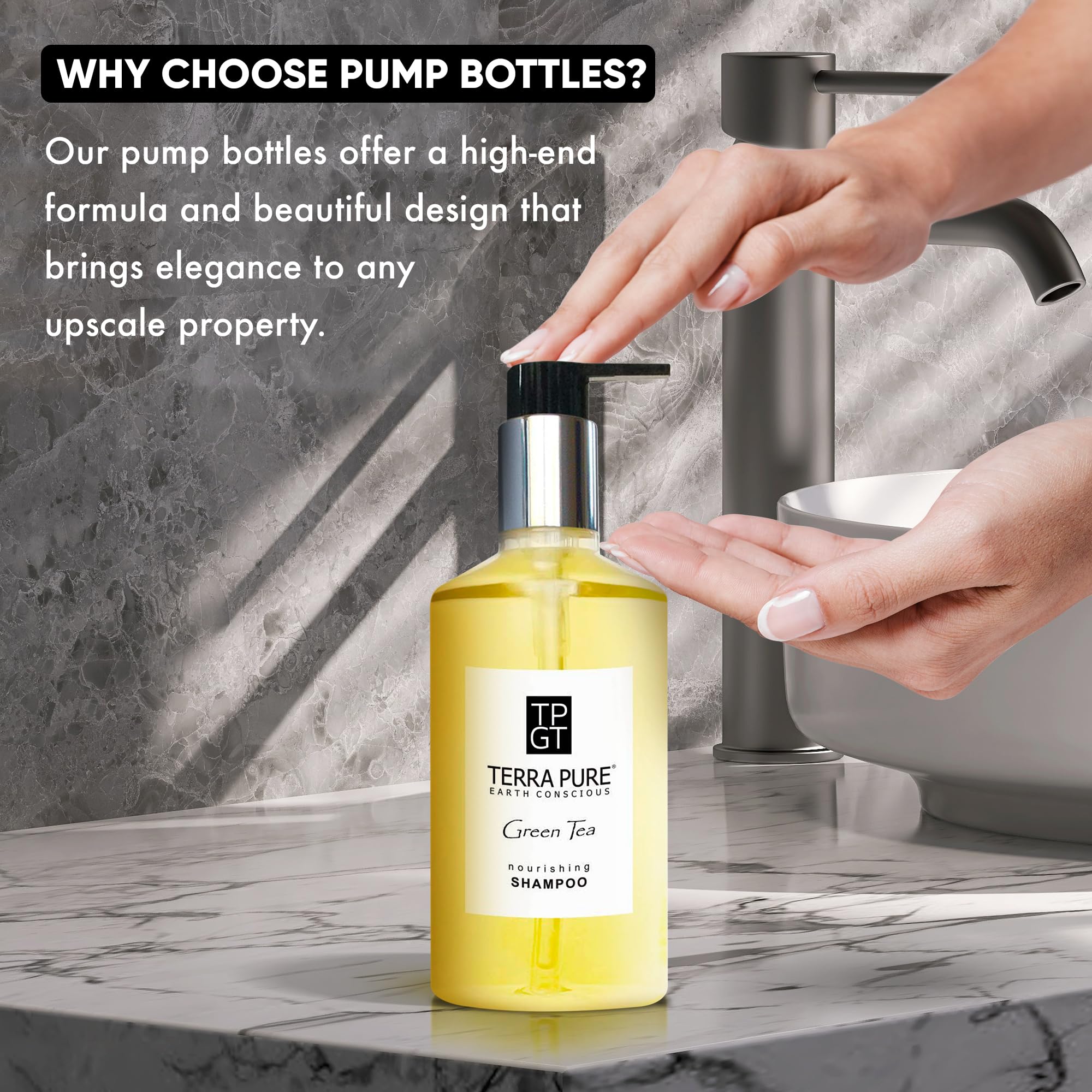 Terra Pure Ecobox body lotion bottle offers smooth skin after showers.