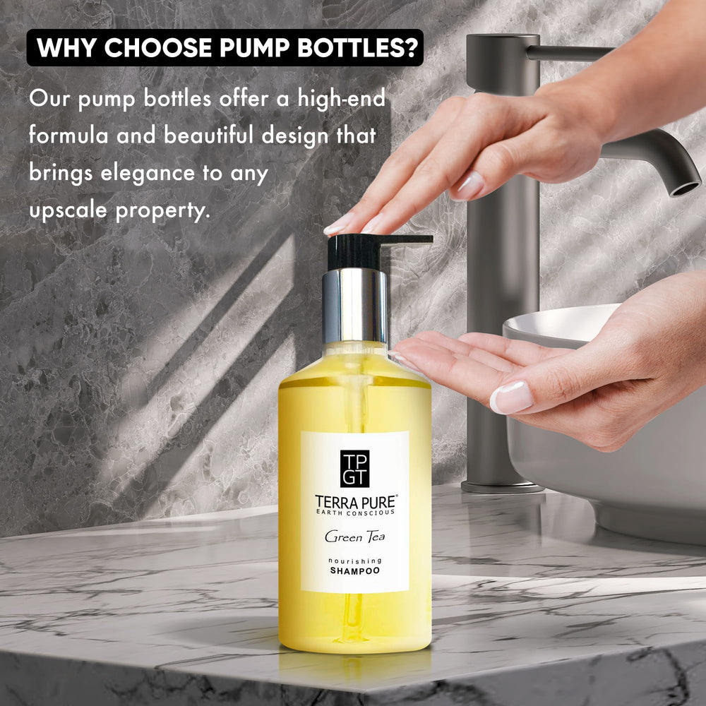 Terra Pure Ecobox body lotion bottle offers smooth skin after showers.