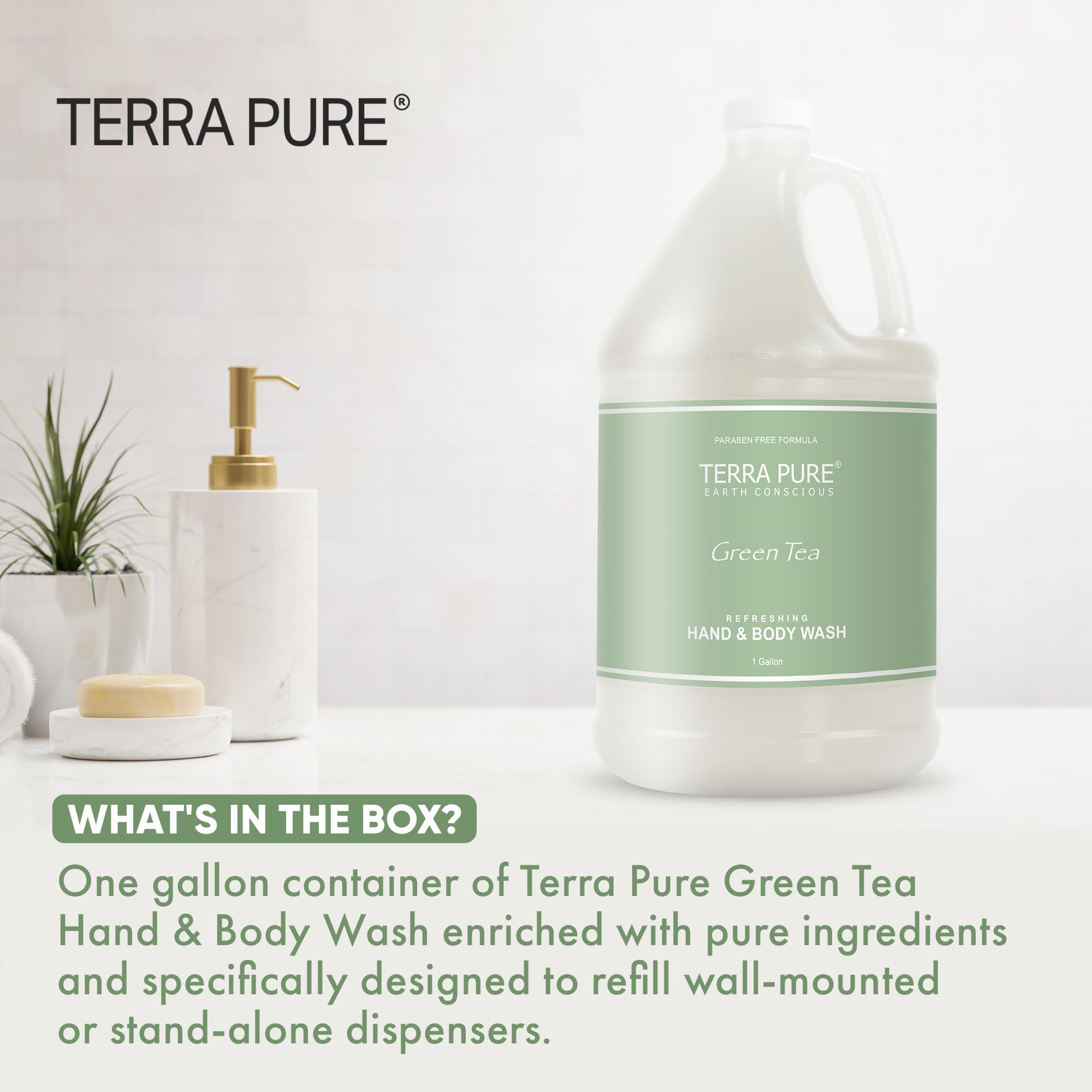 Terra Pure green tea scent close-up invites refreshed guests with a calming aroma.