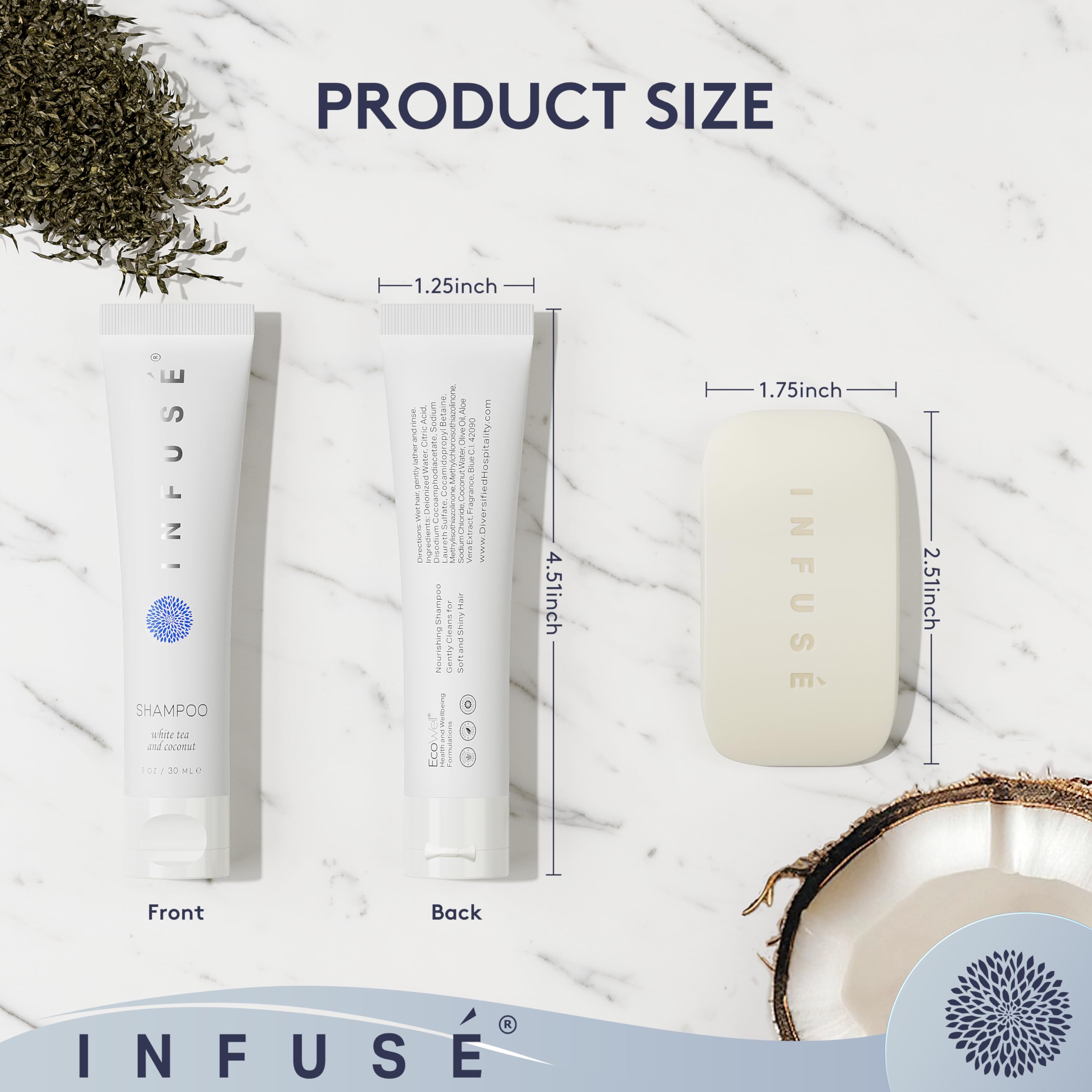 Terra Pure Infuse bulk-set box showing complete hotel toiletries kit for easy restocking.