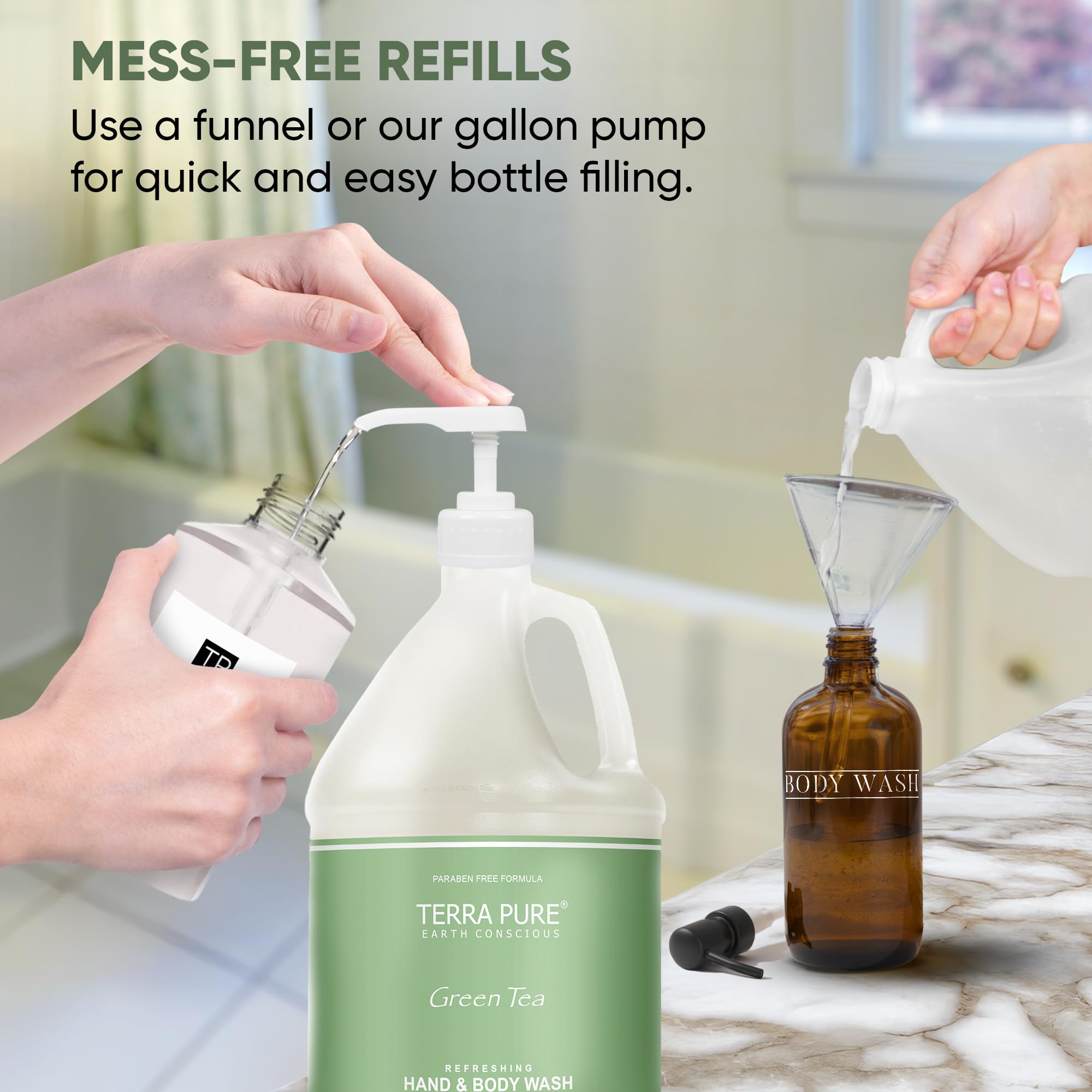Terra Pure natural ingredients label communicates clean, safe formulation.