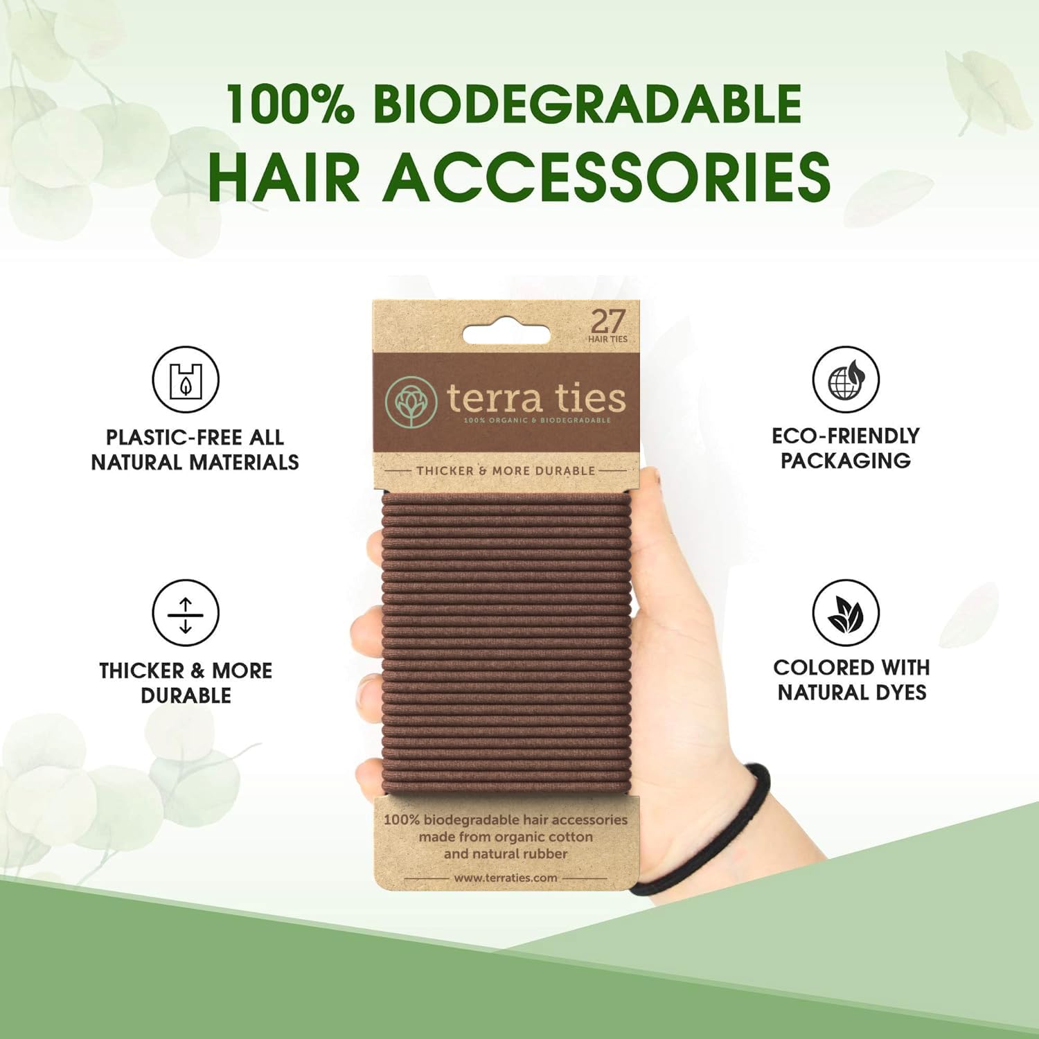 Terra Ties no-slip hair tie on a man bun, offering strong hold.