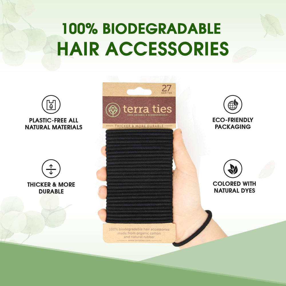 Terra Ties odorless long-lasting hair tie designed for all-day wear.
