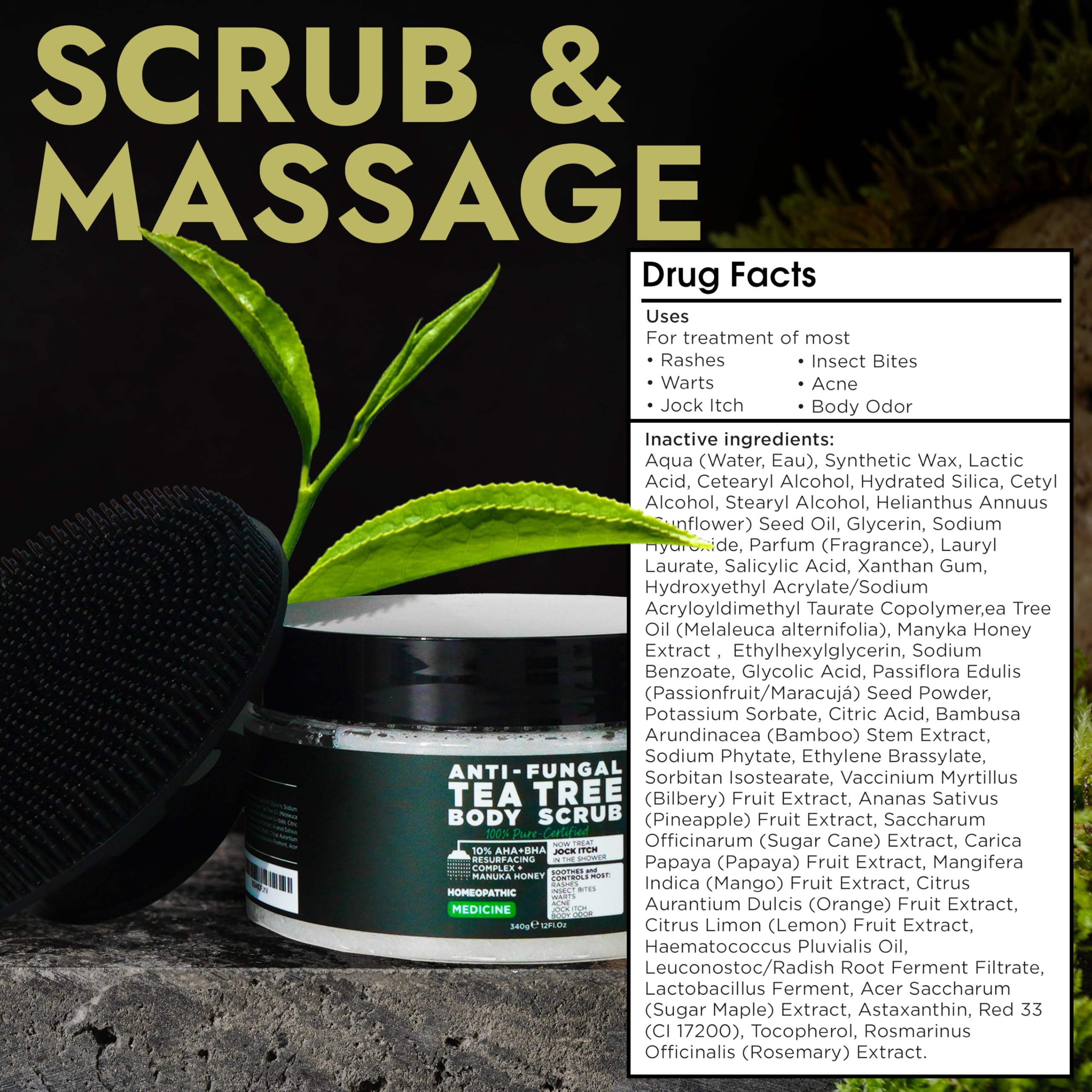 Terramed Just Think Comfort exfoliating scrub particles reveal gentle texture for daily renewal.