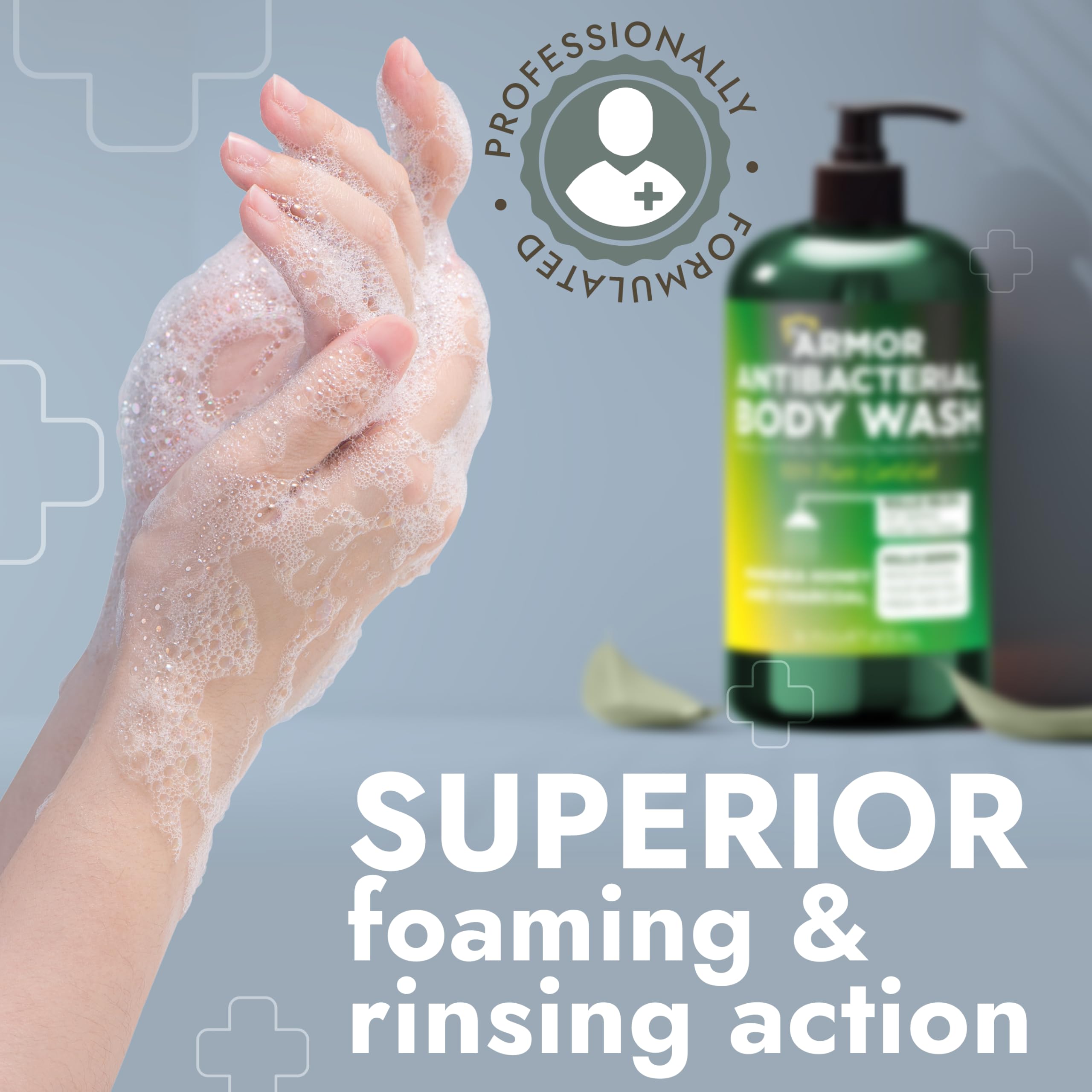 Terramed Just Think Comfort close-up shows manuka honey and charcoal for cleansing and pore balance.