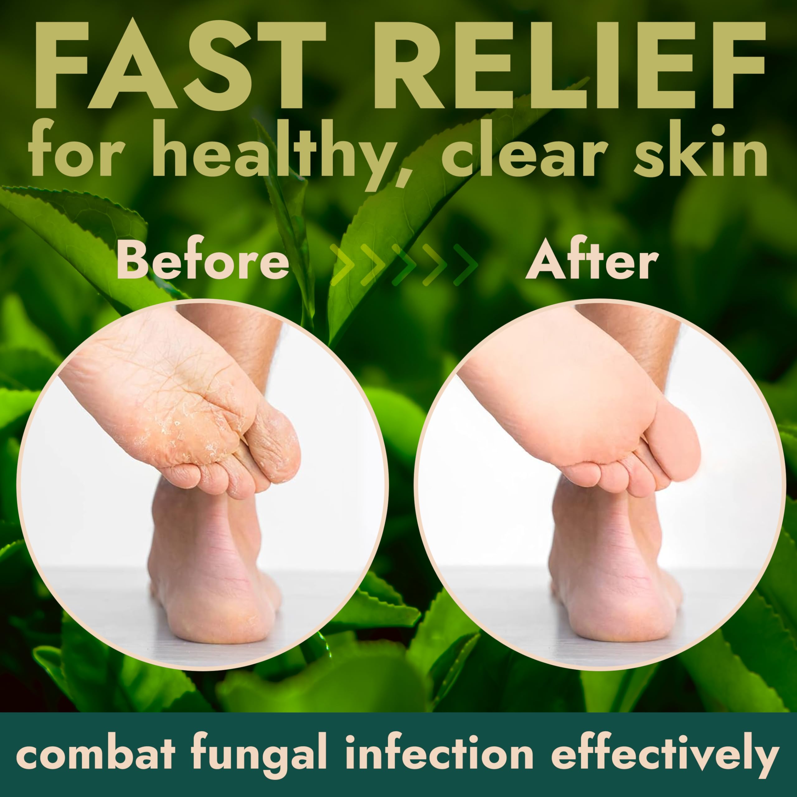 Terramed Just Think Comfort tea tree oil purifying action visible in scrub.