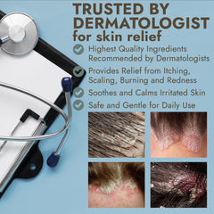 Terramed Just Think Comfort Tea Tree Scalp Scrub in action exfoliating flaky areas during wash.