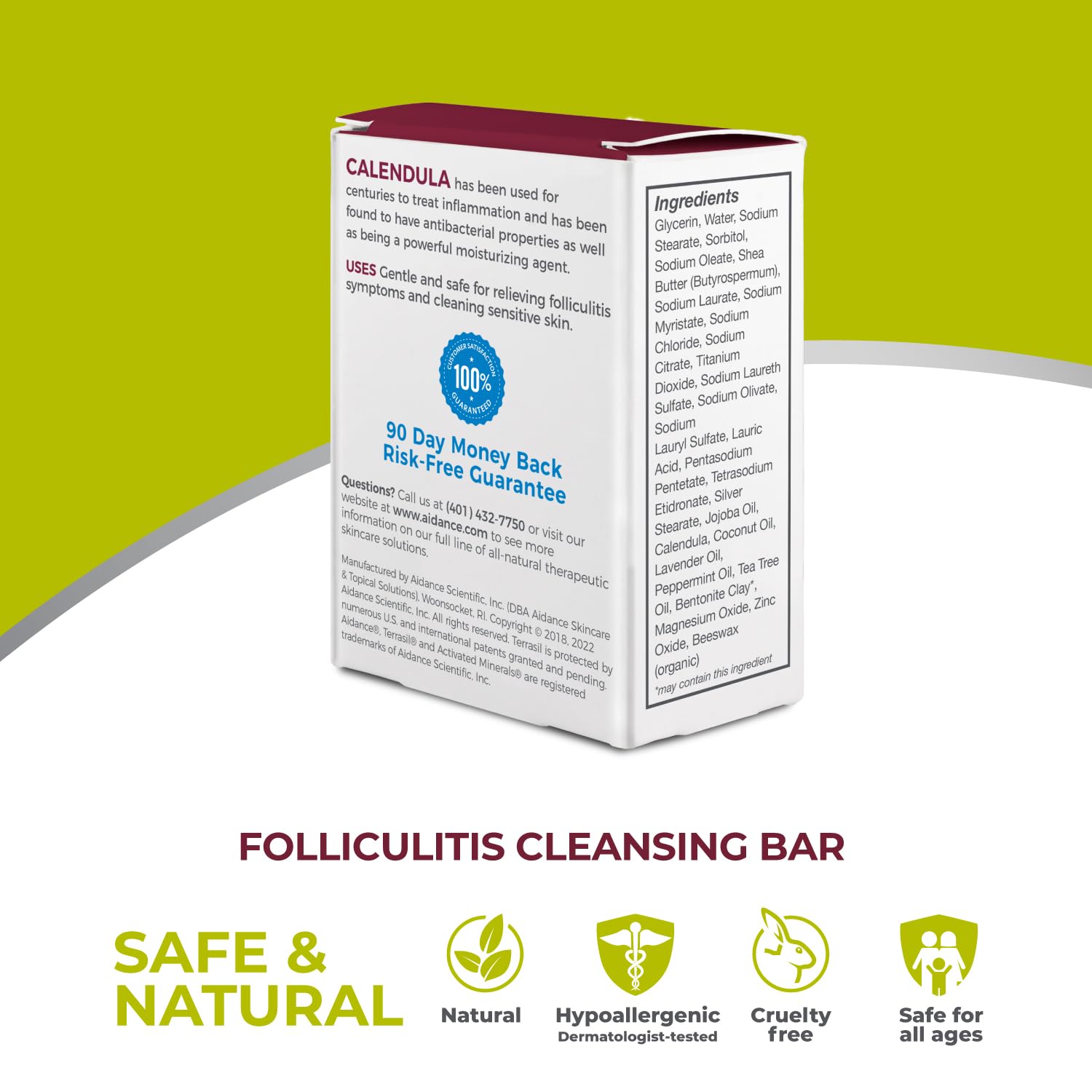 Terrasil Folliculitis Soap USA-made stamp signals quality manufacturing