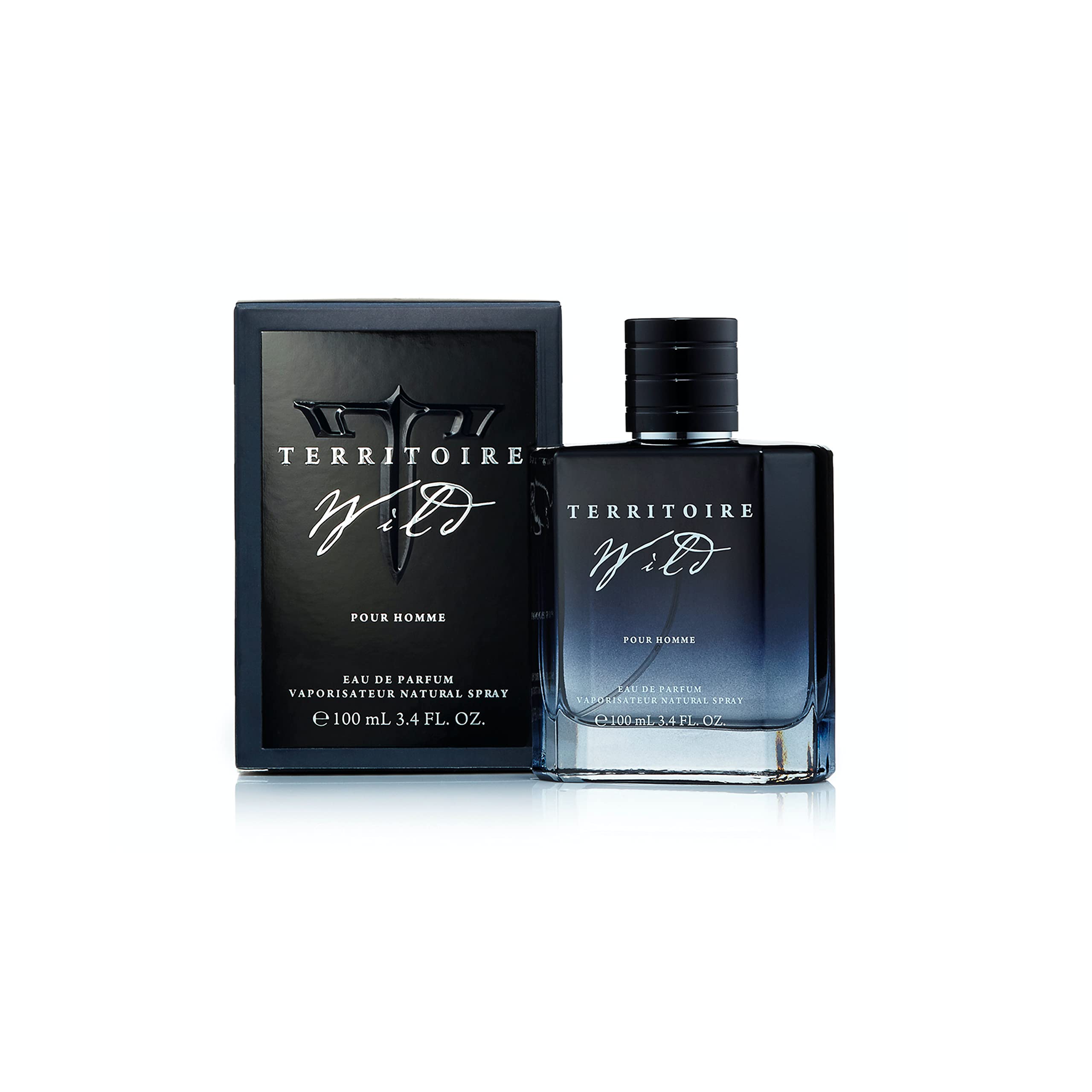 Territoire Wild bottle top view for bold, confident daytime scent.
