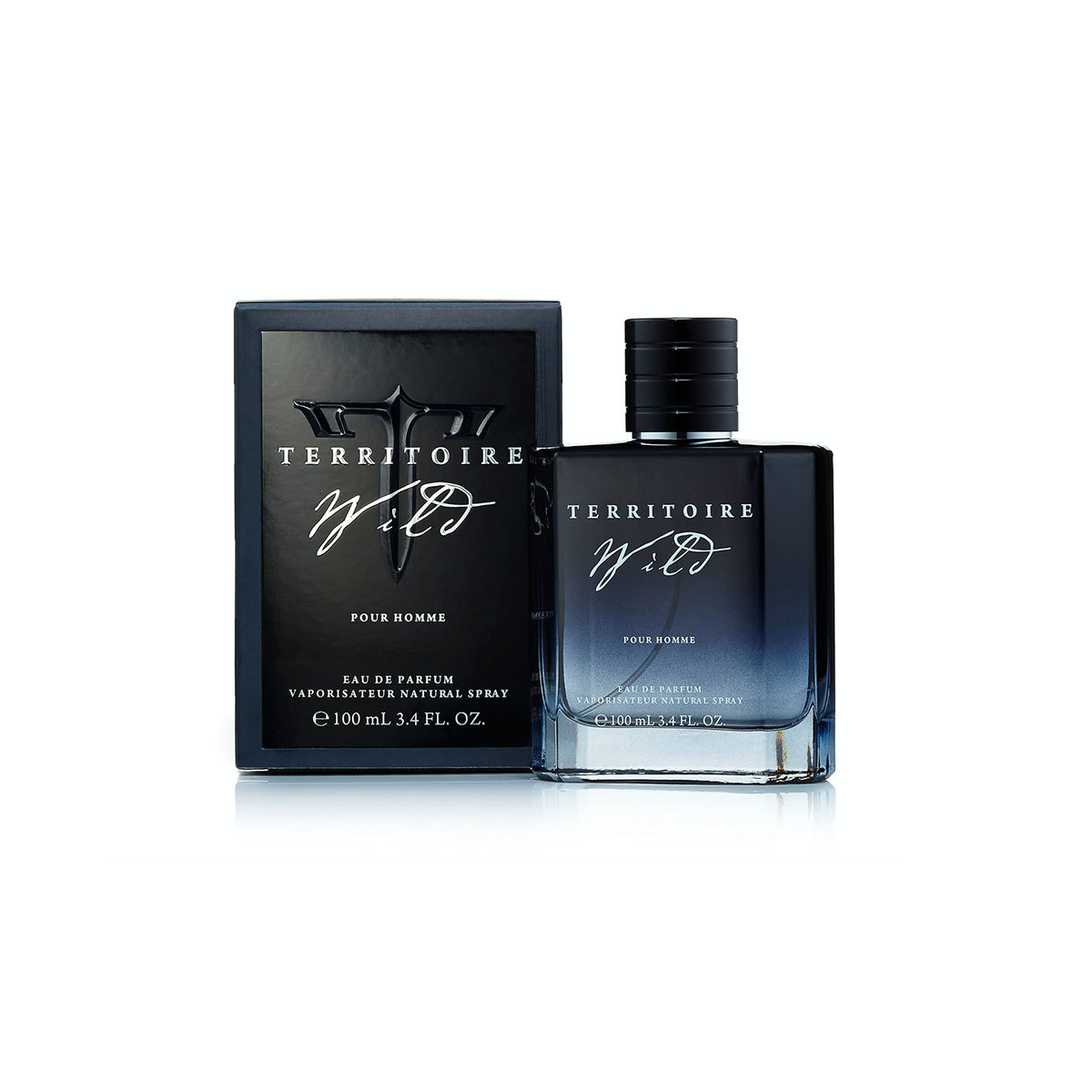 Territoire Wild bottle top view for bold, confident daytime scent.