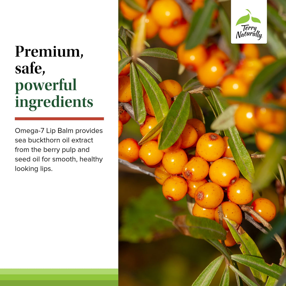 Terry Naturally sea buckthorn fatty acids close-up highlighting full-spectrum nourishment.