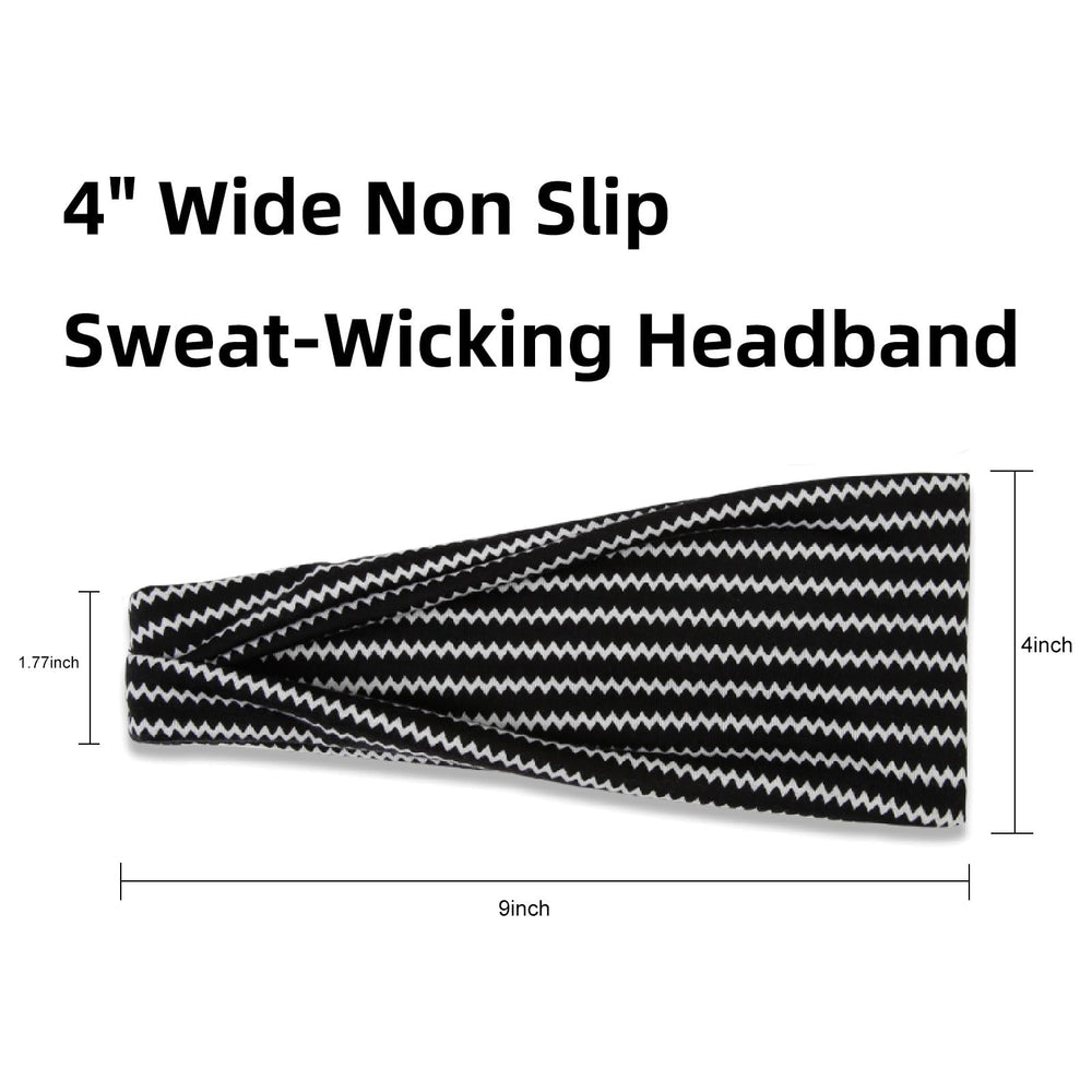 TERSE headbands non-slip 4in wide wearing look shows secure hair during workouts.
