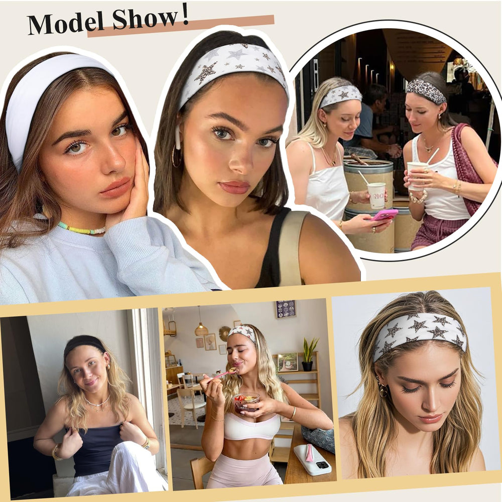 TERSE leopard headband striped design pairs with outfits for easy styling.