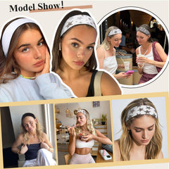 TERSE leopard headband striped design pairs with outfits for easy styling.