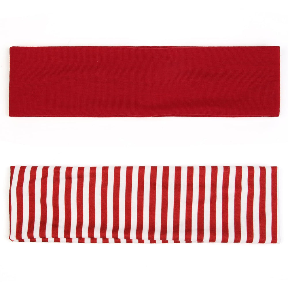 TERSE green striped headband keeps hair back during activity with non-slip grip