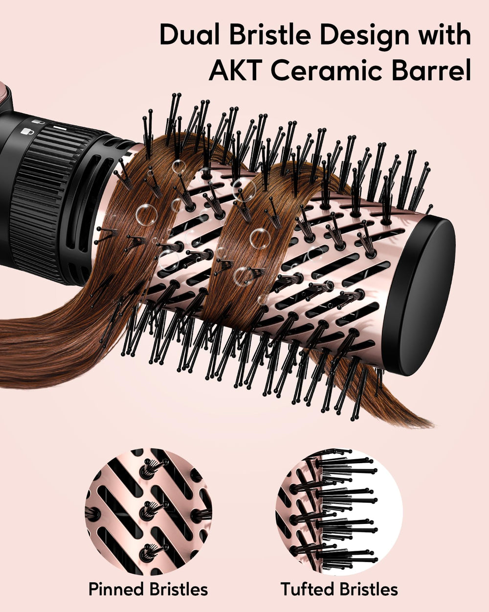 Terviiix ergonomic handle with big buttons enables comfortable styling sessions.
