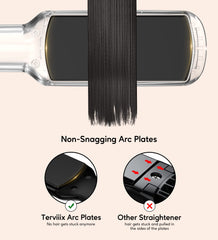 Terviiix wide 1-3/4 inch plates for quick styling on thick hair.