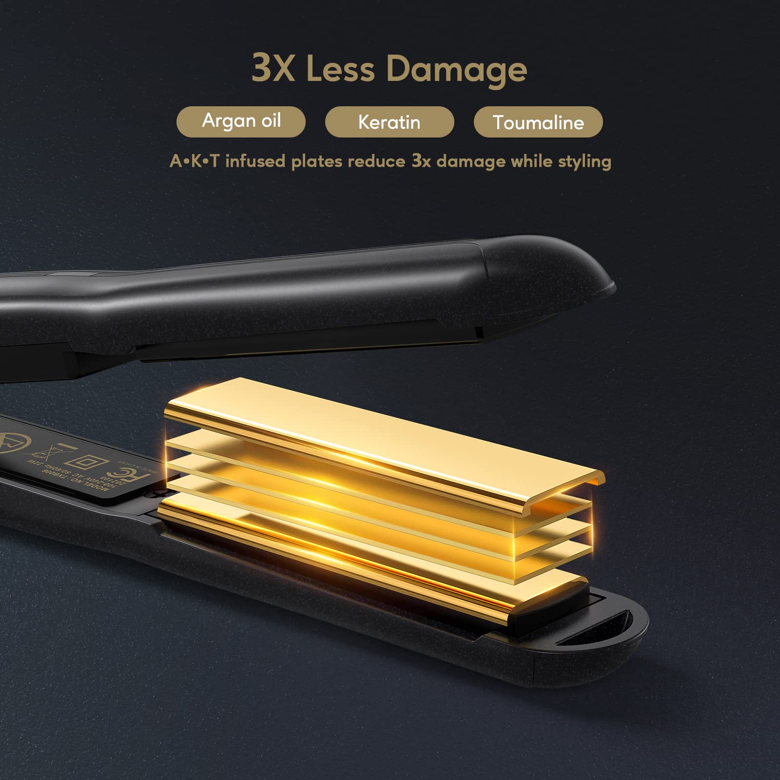 Terviiix mini flat iron auto sleep 50 minutes enhances safety during styling.