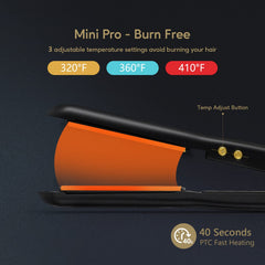 Terviiix mini flat iron travel-ready with dual voltage for international trips.