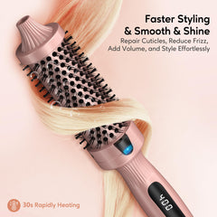 Terviiix thermal brush ceramic-tourmaline-barrel delivers smooth curls.