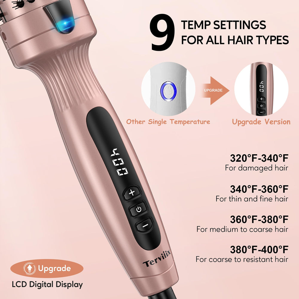 Terviiix thermal brush ergonomic-handle for comfortable styling.