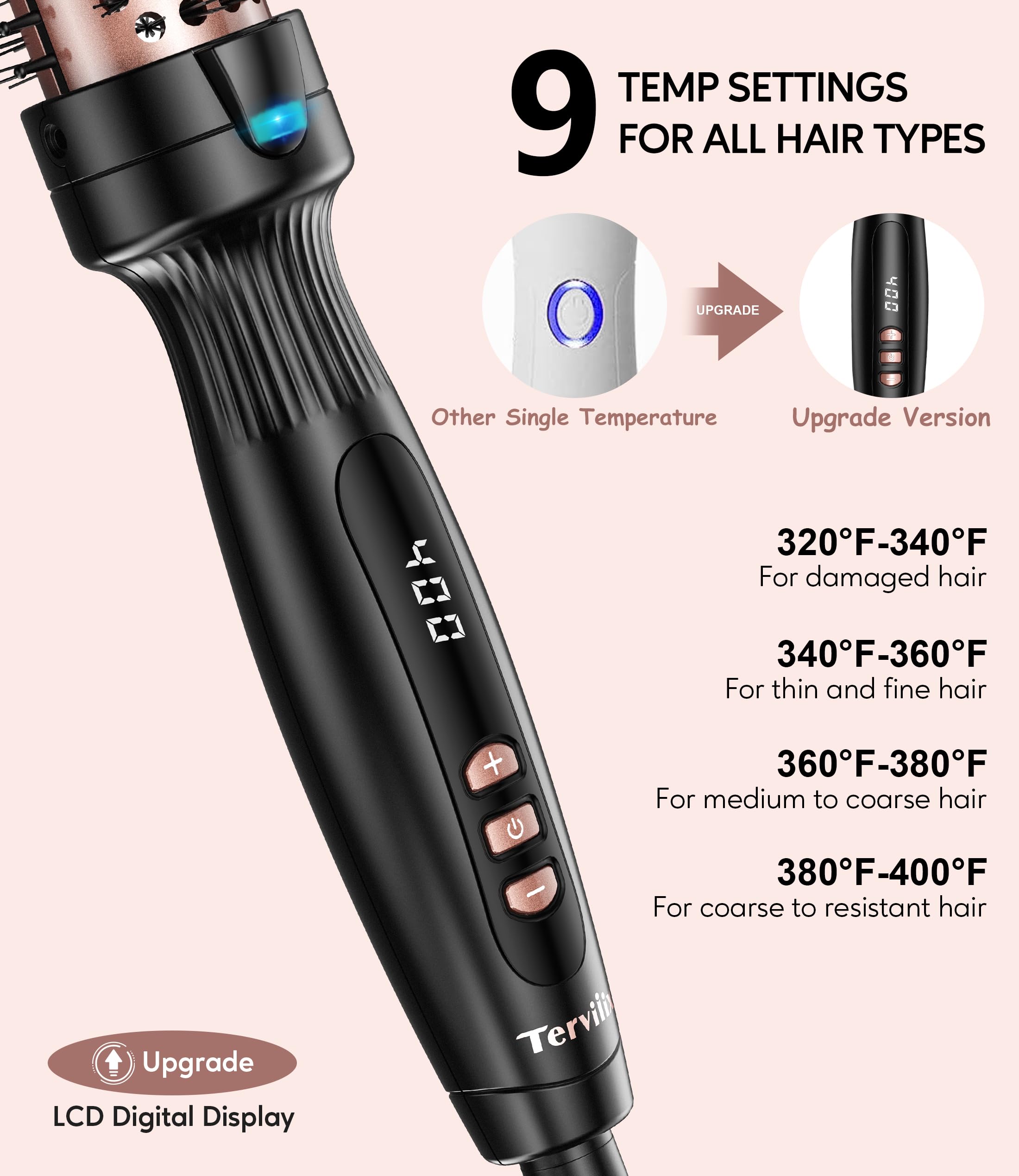 Terviiix double-teeth anti-tangle helps reduce snags and eases styling.