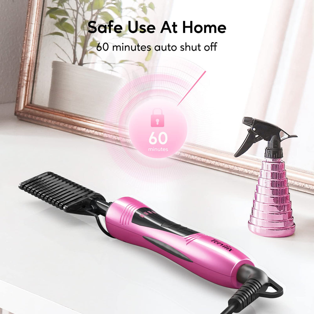Terviiix hot comb 6.5ft cord and ergonomic handle enable long, comfortable sessions.