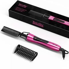 Terviiix hot comb with anti-scald shield for safer precision styling on hair and beards.