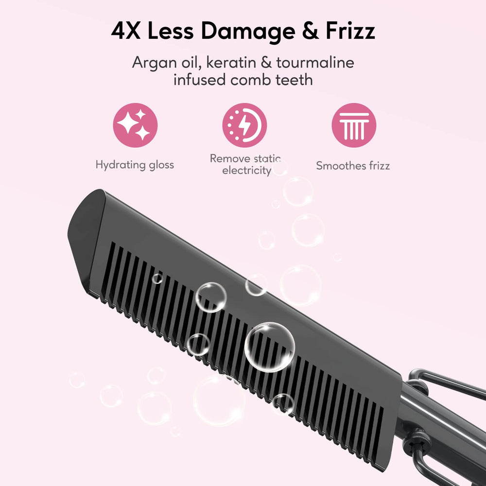 Terviiix hot comb ceramic coating provides even heat distribution for consistent results.