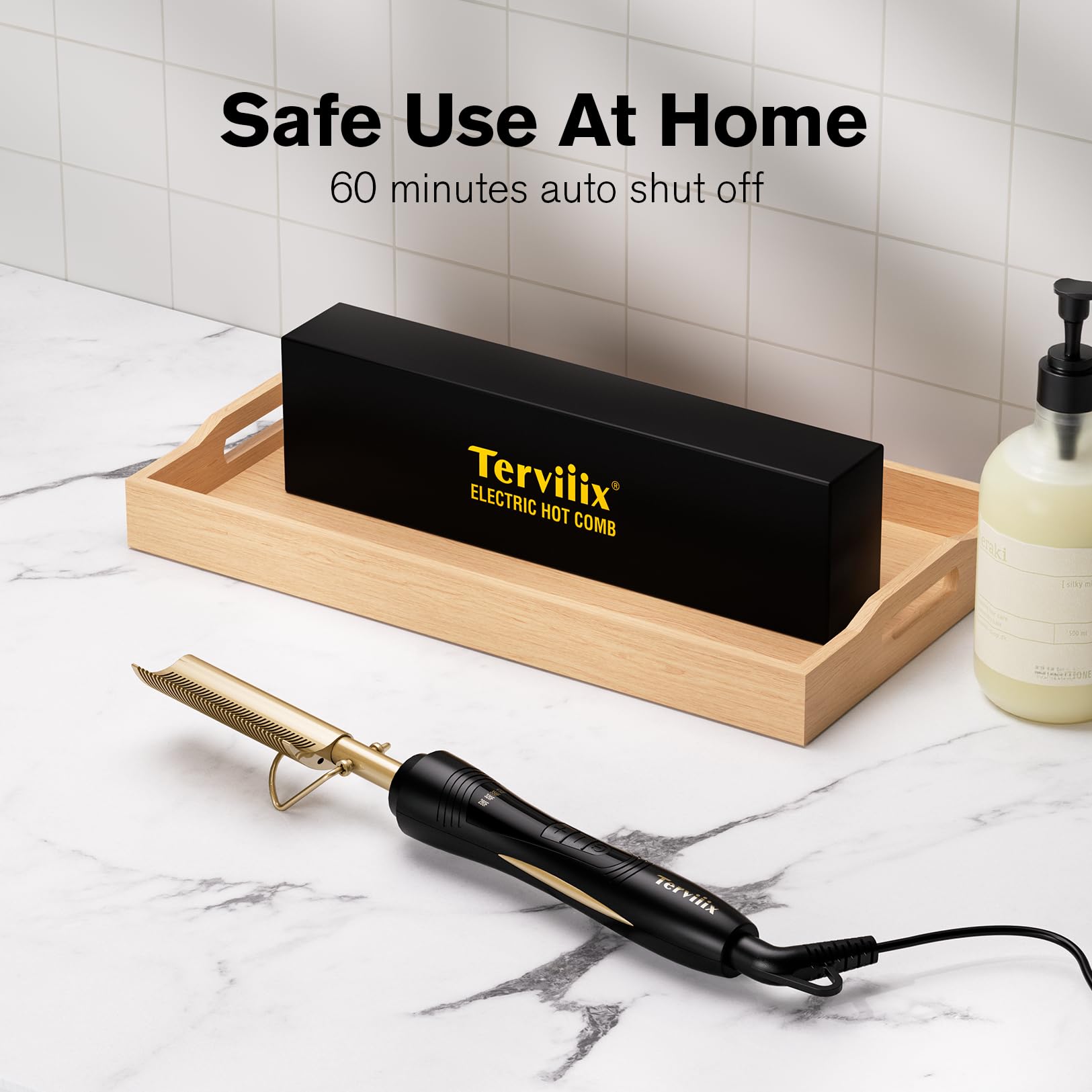 Terviiix hot comb dual voltage for global travel and versatile use.