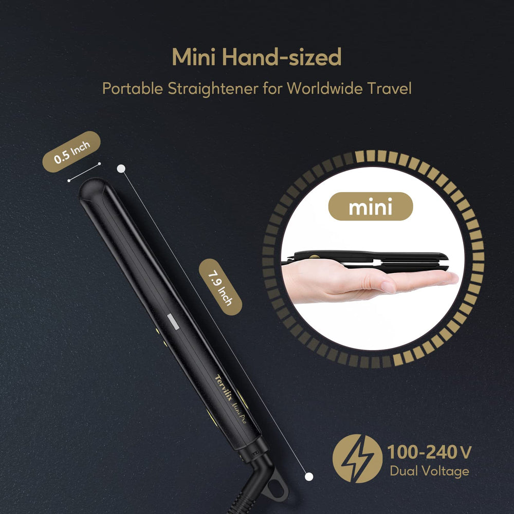 Terviiix Mini Flat Iron travel dual voltage supports international use.