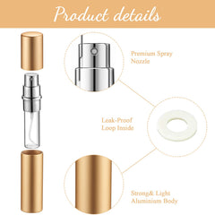 Tessco for you 5ml atomizers with leak-proof lids for mess-free travel