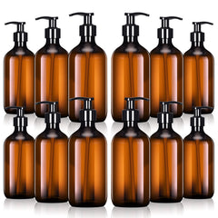 Tessco for you amber dispenser 12-pack front view—organized bathroom storage.