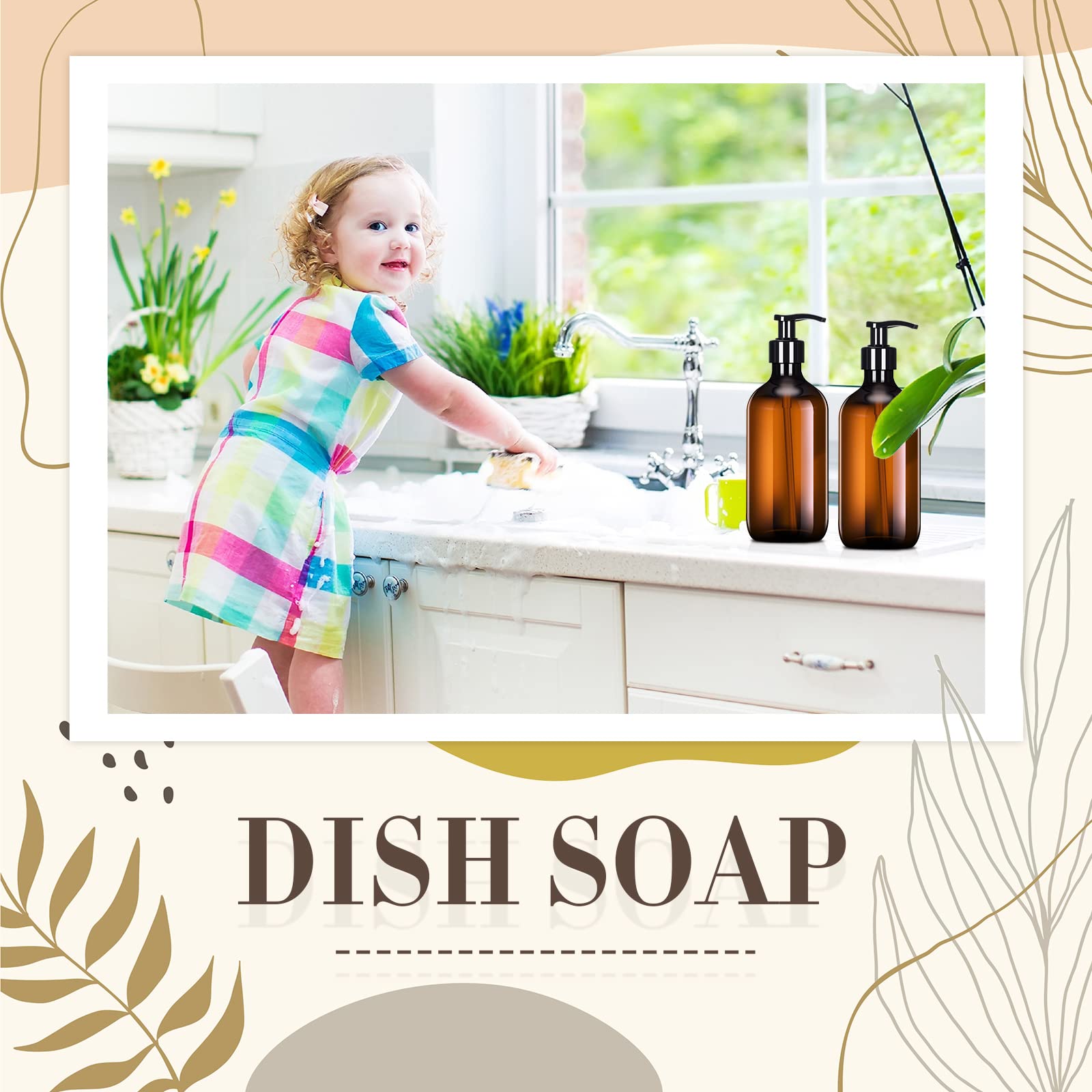Tessco for you amber dispenser kitchen bathroom use scene—versatile for soap and sanitizer.