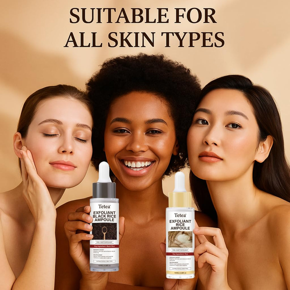 Tetea White Rice Ampoule texture closeup suggests gentle exfoliation and radiance.