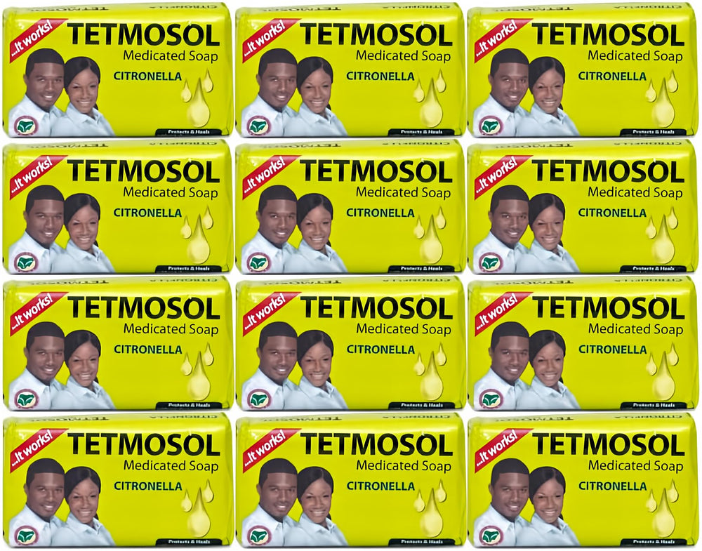 Tetmosol Soap 85g pack12 shows a twelve-bar bundle ideal for everyday cleansing.
