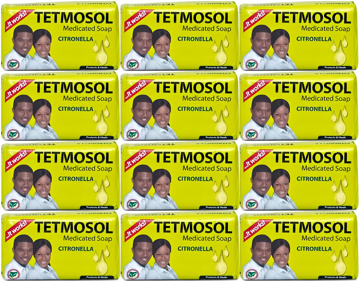 Tetmosol Soap 85g pack12 shows a twelve-bar bundle ideal for everyday cleansing.