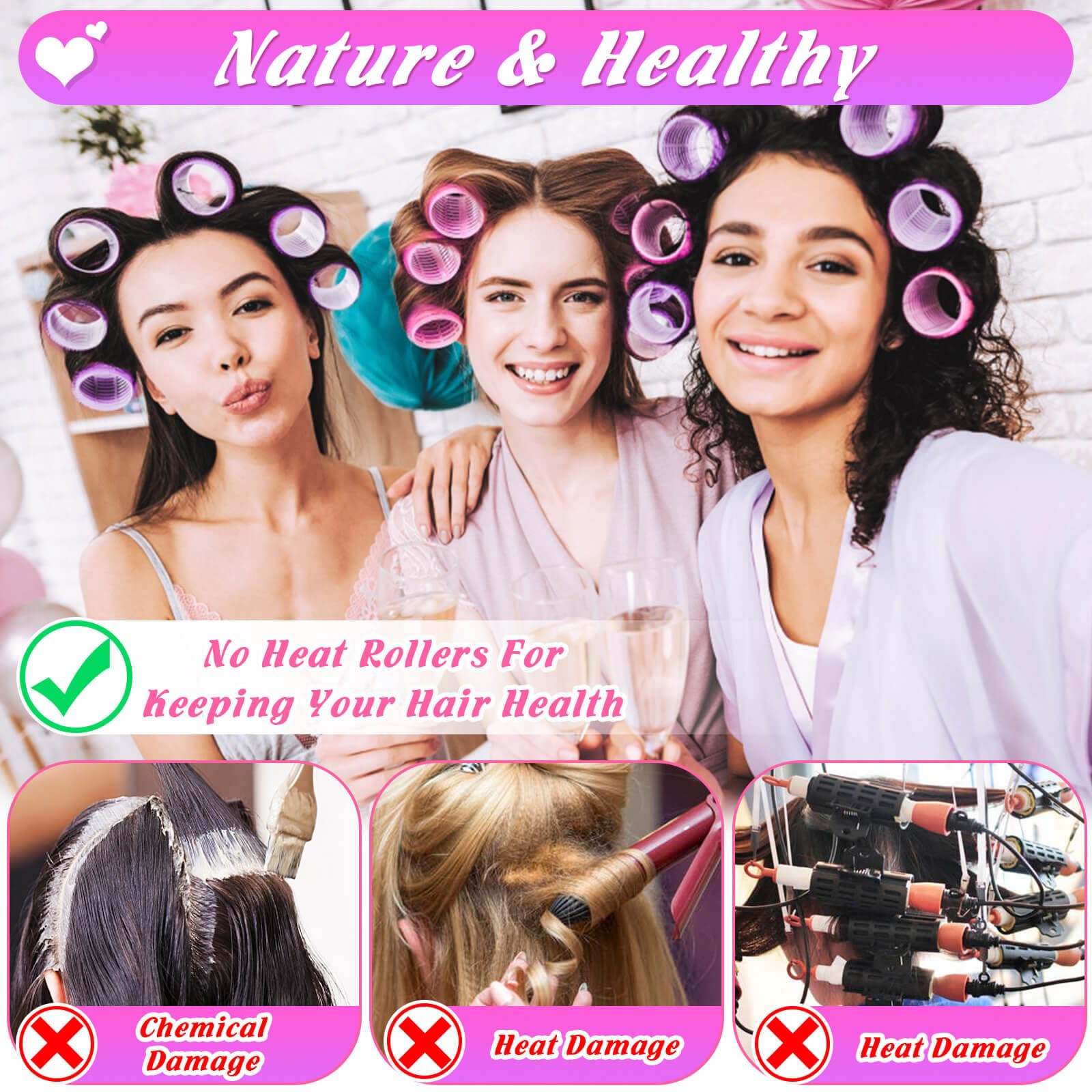 Tetutor heat-free curlers provide gentle, damage-free hair shaping